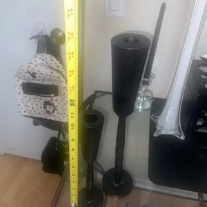 Black Candle Holders Set